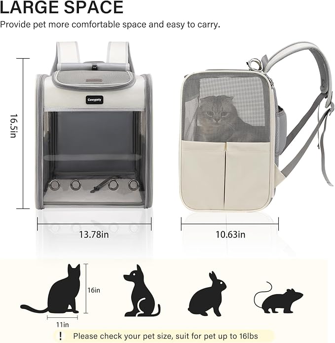 Cat Carrier Backpack,Cat Carrier with Window Blind，Cat Backpack for Small Cats Dogs, Safety Straps, Collapsible, Breathability,Designed for Travel, Hiking, Outdoor,Car