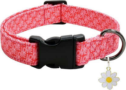 Flower Patterns Dog Collar with Accessories