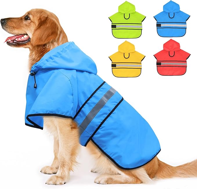 Candofly Dog Raincoat Hooded Poncho
