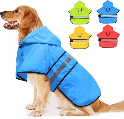 Candofly Dog Raincoat Hooded Poncho
