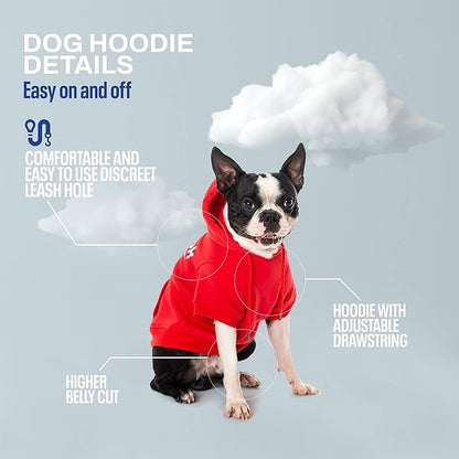 Reebok Dog Hoodie – Fleece Dog Sweater with Leash Hole