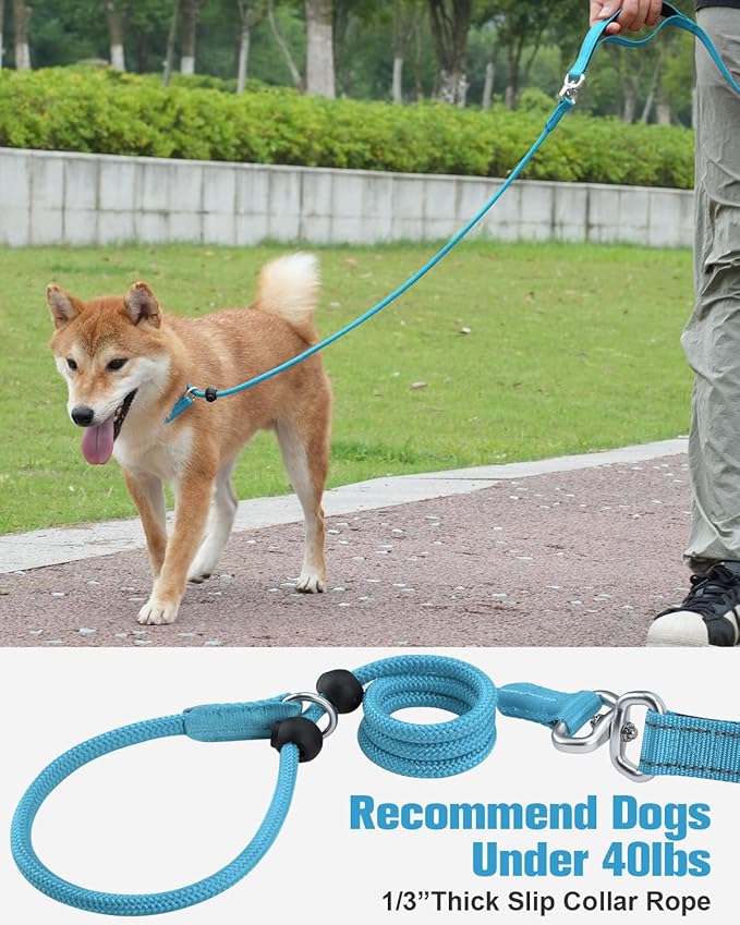Aiyuda Tangle-Free Slip Lead for Dogs with Padded Traffic Handle 6ft Dog 40 LBS,