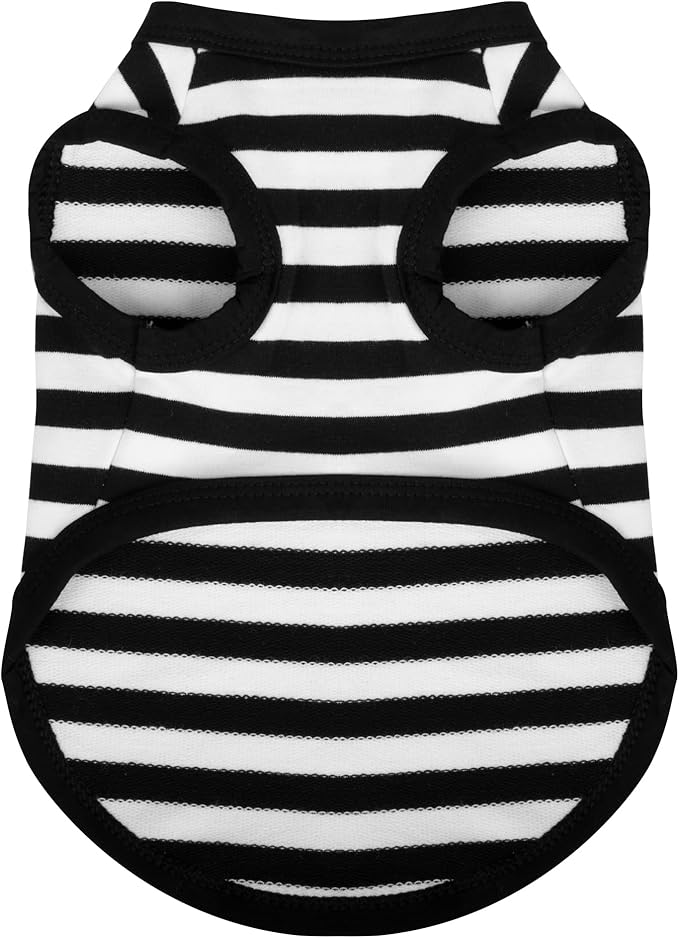 Paiaite Dog Striped Shirt Happy Color Cotton Sleeveless