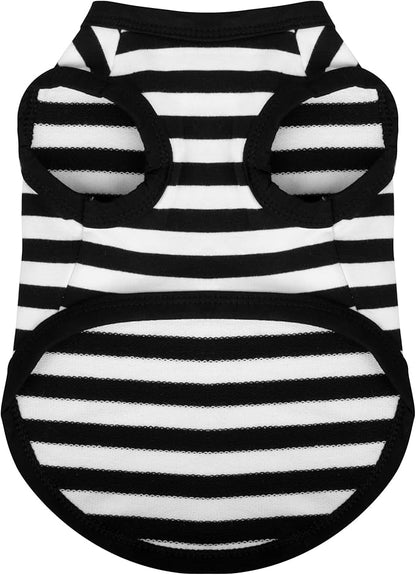 Paiaite Dog Striped Shirt Happy Color Cotton Sleeveless