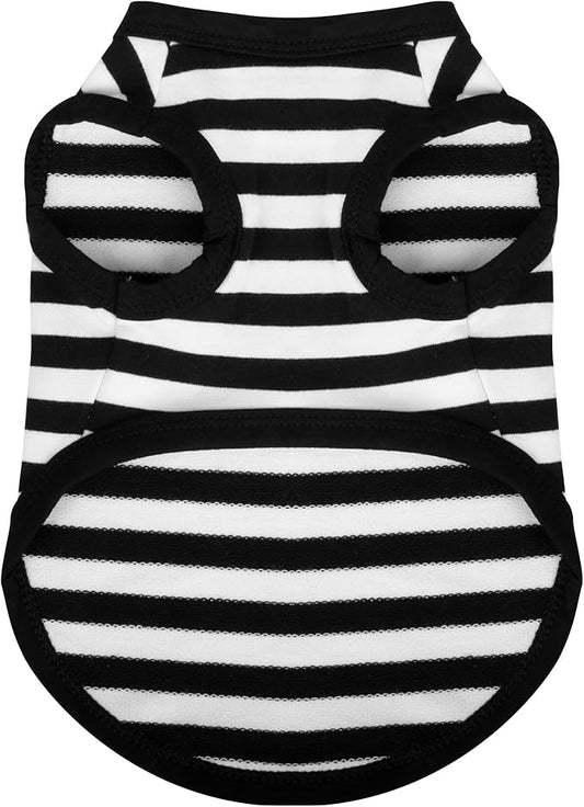 Paiaite Dog Striped Shirt Happy Color Cotton Sleeveless