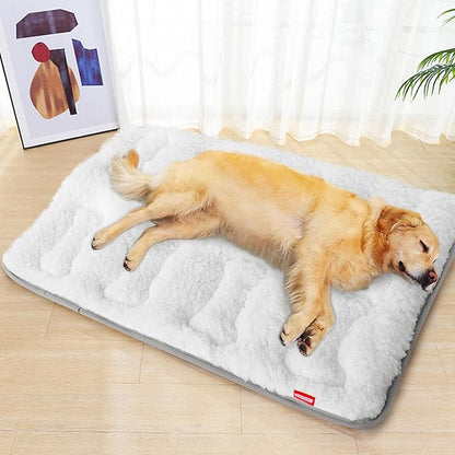 Moonsea Soft Plush Dog Bed Crate Mat 48" X 30", Anti-Slip 3 Layers