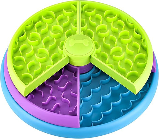 Slow Feeder Dog Bowls 3 Layers, Interactive Dog Puzzle Game, Dog Enrichment Toys, Anti-Slip Slow Eating Dog Bowl, Maze Dog Food Bowl, Anti-Choking Puzzle Feeder Dog Bowl for Dogs & Cats