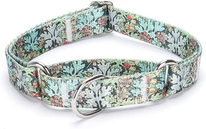 Martingale Dog Collars - Flower Multicolor Cute Patterns, Adjustable Nylon Training Dog Collar Suitable for Boy and Girl Dogs Medium Large Dogs (XL, Green)