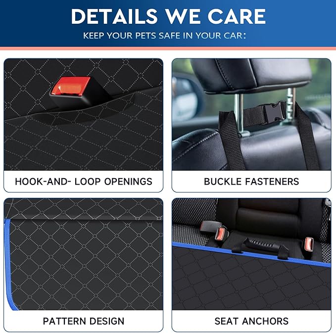 Dog Car Seat Cover Dog Seat Cover for Back Seat Scratch Prevention Dog Hammock Protects Against Dirt Dog Seat Covers for Cars Fits for Small SUVs and Trucks 60"x 64"
