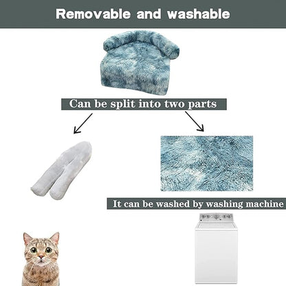 Calming Dogs/Cats Bed Fluffy Plush Dogs/Cats Mat for Furniture Protector with Waterproof Lining