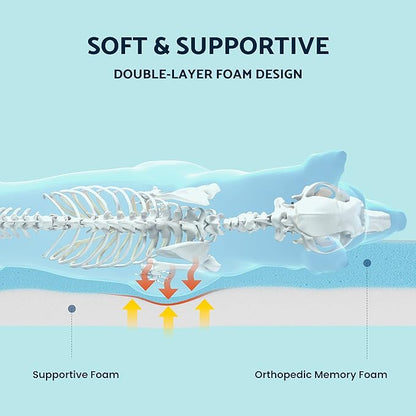 Washable Cooling Pet Bed for Small (29" x 18", Up 50LBs)