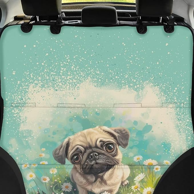 AFPANQZ Pug Dog Car Seat Cover Waterproof Pet