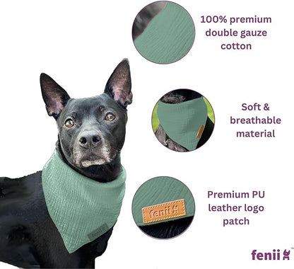 Premium Cotton Dog Bandanas 2 Pack