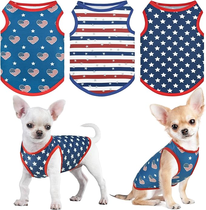 Patriotic Dog Tank Top 4th of July Dog (3 PCS)