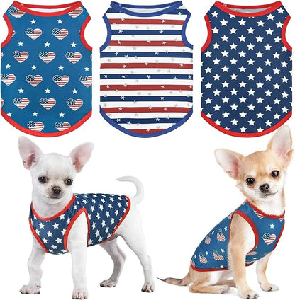 Patriotic Dog Tank Top 4th of July Dog (3 PCS)