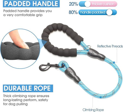 BAAPET 2/4/5/6 FT Dog Leash with Comfortable Padded Handle and Highly Reflective Threads for Small Medium and Large Dogs (2FT-1/2''