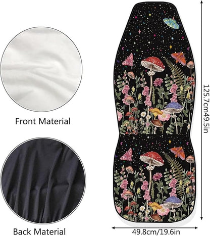 Mushroom Print Car Seat Covers for Front Seat Only Washable and Breathable Bucket Seat Covers for Women Men for Most Car Interior Covers Sedan Truck SUV Van