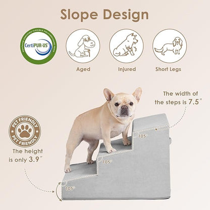 EHEYCIGA Dog Stairs for Small Dog 15.7”H 3-Step Slope
