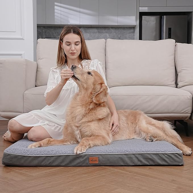 Orthopedic Dog Bed for Large Dogs Removable Bolsters & Washable Cover 35 lbs