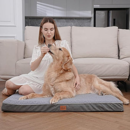 Orthopedic Dog Bed for Large Dogs Removable Bolsters & Washable Cover 35 lbs