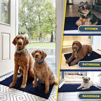 Muddy Mat® AS-SEEN-ON-TV Highly Absorbent Microfiber Dog Door Mat and Pet Rug 60"X48"