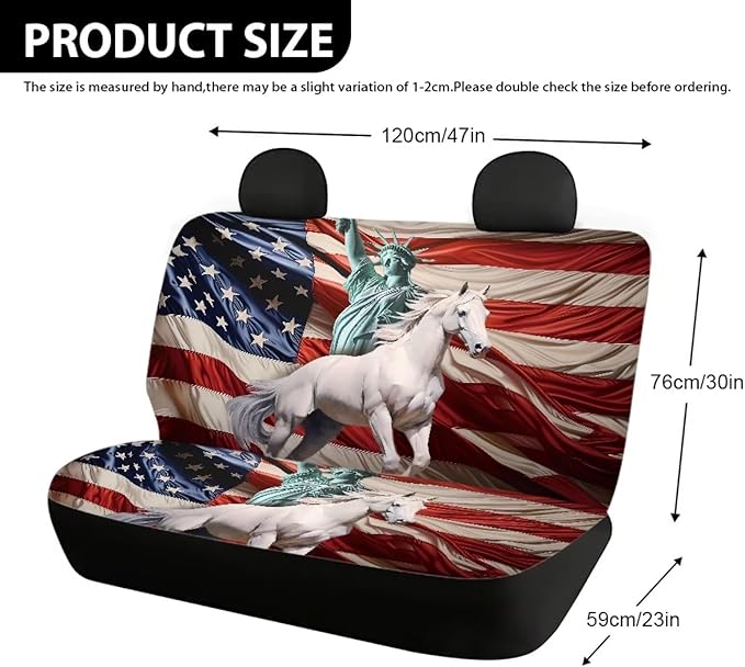 AFPANQZ State of Liberty Car Rear Seat Cover Non-Slip Stretch Universal Fit