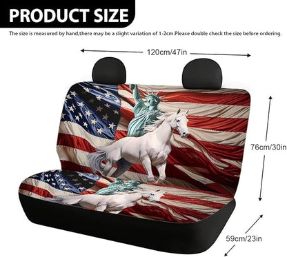 AFPANQZ State of Liberty Car Rear Seat Cover Non-Slip Stretch Universal Fit