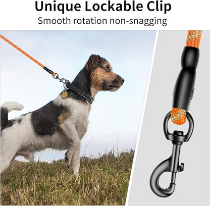 Heavy Duty Dog Leash for Large Medium Small Breed Dogs Handle,4/5/6 FT Holder,Orange,1/2 inch