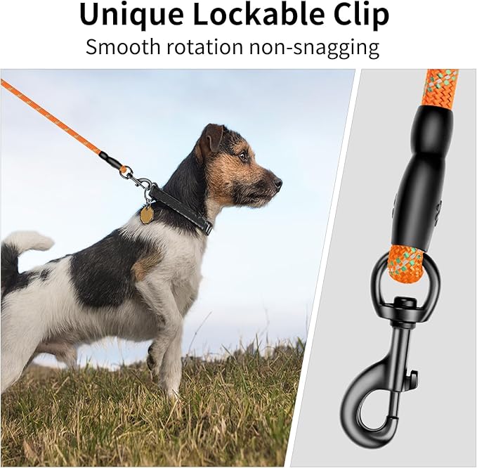 Heavy Duty Dog Leash for Large Medium Small Breed Dogs Handle,4/5/6 FT Holder,Orange,1/2 inch