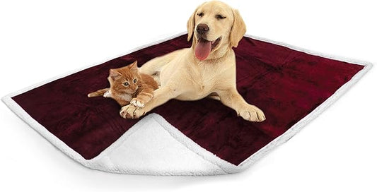 PetAmi WATERPROOF Dog Blanket for Medium Large Dog 60x40 Wine