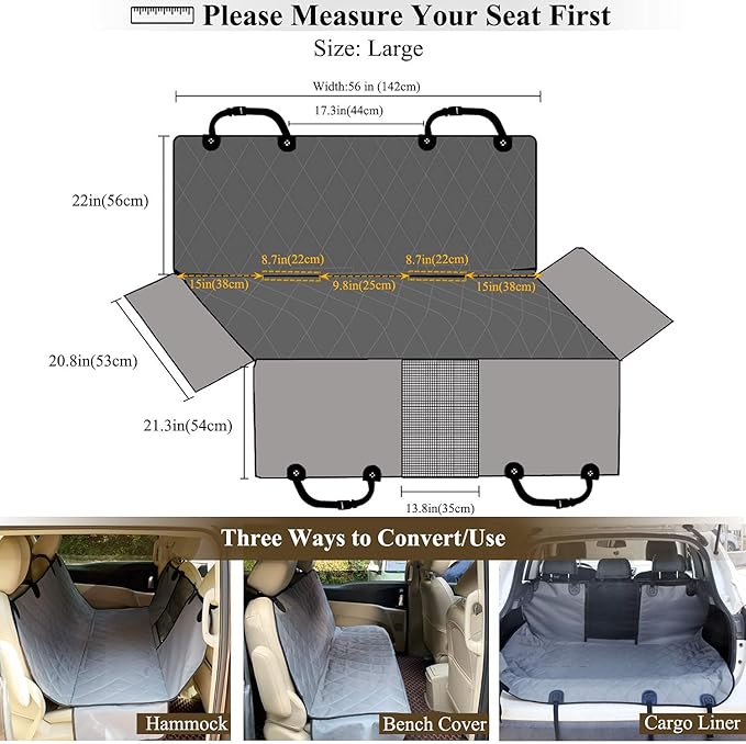 VIVAGLORY Dog Car Seat Covers