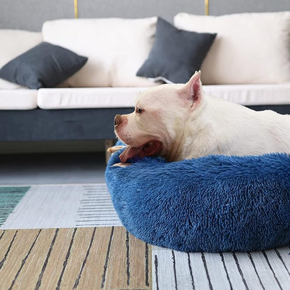 Fluffy Donut Dog Beds for Large Dogs Calming 35 Inches