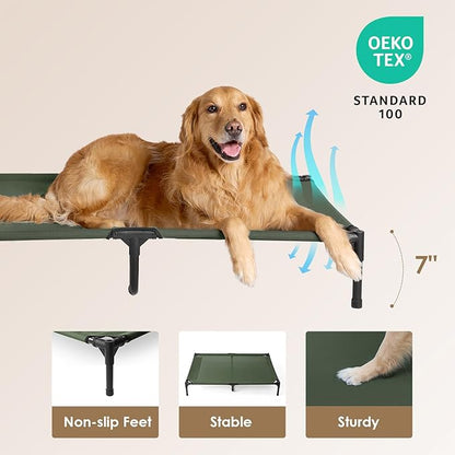 EHEYCIGA 44 Inch Elevated Dog Cot Beds for Large Dogs