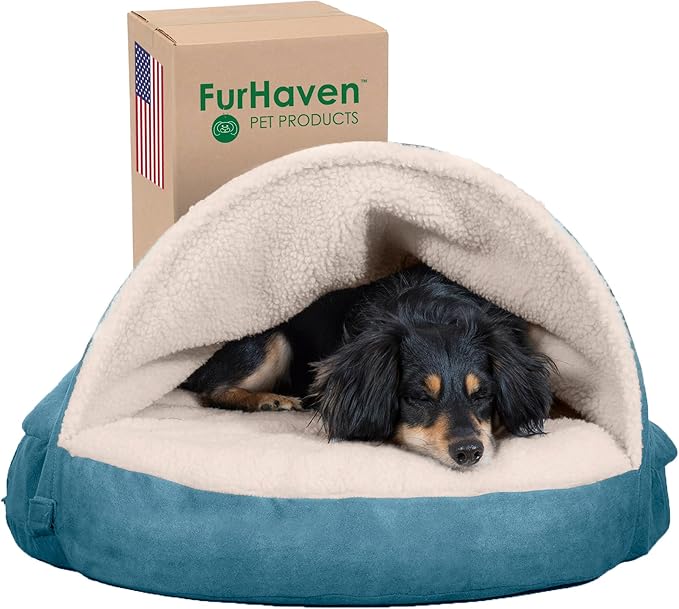 Furhaven 26" Round Cooling Gel Dog Bed for Medium/Small Dogs w/ Removable Washable Cover 30 lbs 26-inch