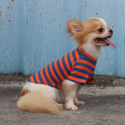 LOPHIPETS 100% Breathable Cotton Striped Dog Tee Shirt