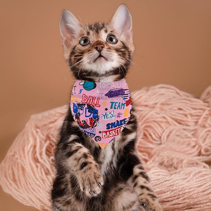 Basketball Dog Bandanas for Small Dogs Breed Cats 18 Inch 7PCS