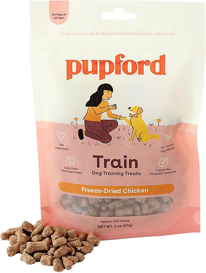 Pupford Freeze Dried Training Treats for Dogs & Puppies, 225+ Two Ingredient Bites (Chicken, 2 oz)