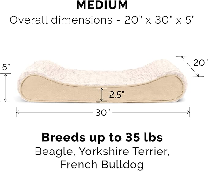 Furhaven Replacement Dog Bed Cover Ultra Plush Faux Fur & Suede Contour Luxe Lounger