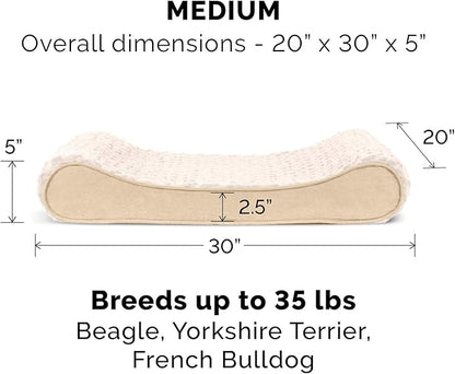 Furhaven Replacement Dog Bed Cover Ultra Plush Faux Fur & Suede Contour Luxe Lounger