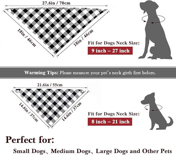 Birthday Plaid Dog Bandana with Button