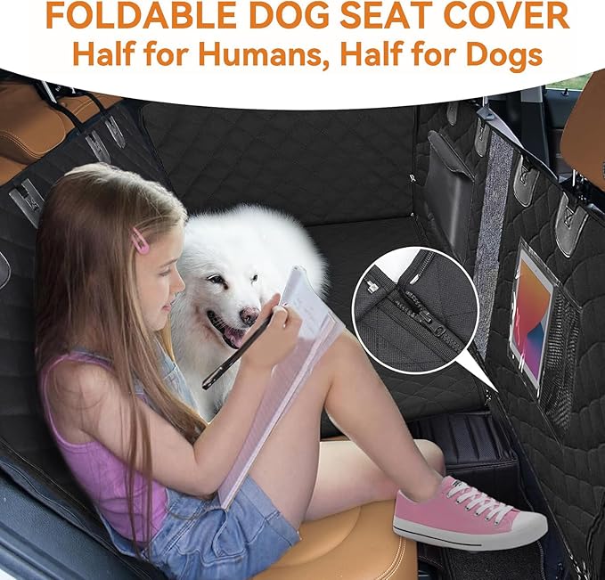 Dog Car Seat Cover for Back Seat with Strong Hard Bottom