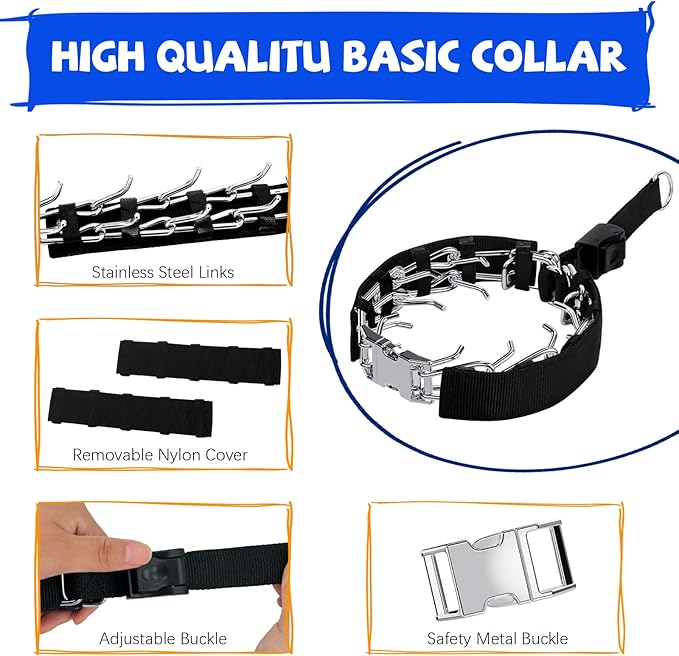 Adjustable Buckle Dog Training Collar for Large Medium Small Dogs