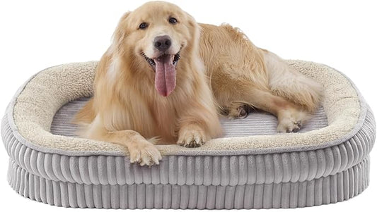Orthopedic Dog Bed for Large Dogs 4-Sided Bolster 30 x 24 Inch,