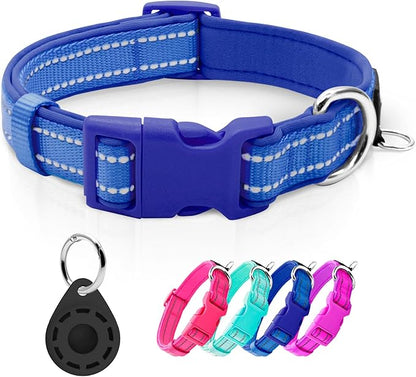 azuza Reflective Dog Collar with Airtag Holder