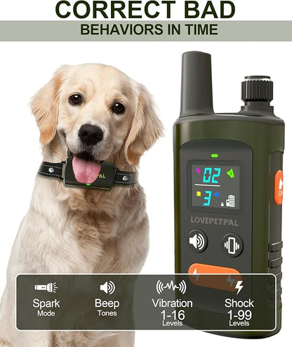 Dog Training Collar with Remote Control, 3500FT Dog Shock Collar for Small Medium Large Dogs, IPX7 Waterproof, 4 Training Modes, Rechargeable E-Collar with Beep Vibration Safe Shock for All Breeds