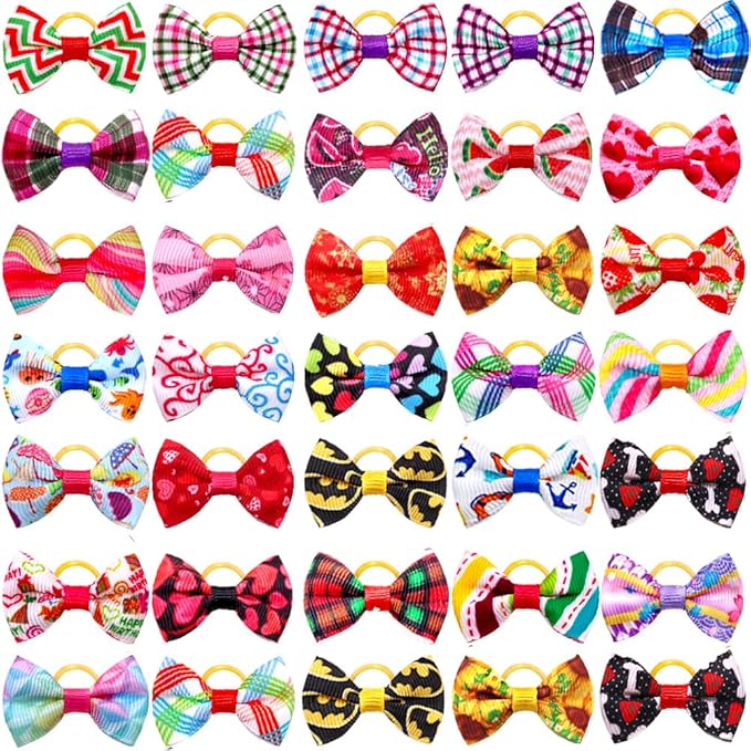 60pcs Dog Hair Bows 30 Beautiful