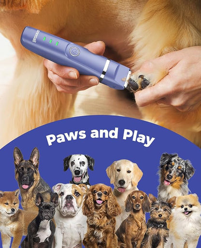 oneisall Small Dog Clippers, Quiet Cordless Dog Paw Trimmer & Nail Grinder, Dog Grooming Kit for Small Dogs with Guards, 2 Speed Rechargeable Electric Dog Trimmers for Small Dogs(Blue)