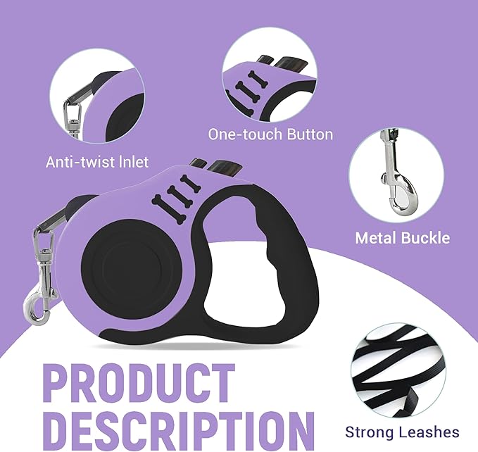 Retractable Dog Leash Automatic Telescopic Tractor Dog Tape 10/16 FT