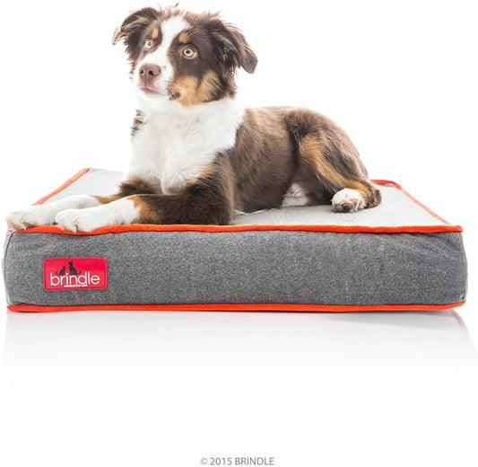 Brindle Waterproof Designer Memory Foam Pet Bed-Removable Machine Washable Cover-4 Inch Orthopedic Pet Bed-Joint Relief
