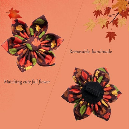 Unique style paws Fall Dog Collar with Bow